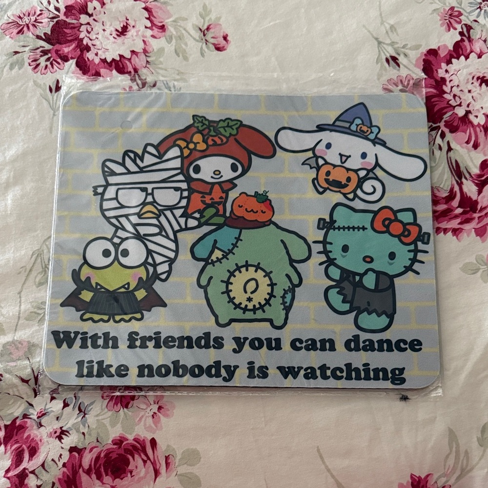Halloween Sanrio Friends Mouse Pad with Fun Quote